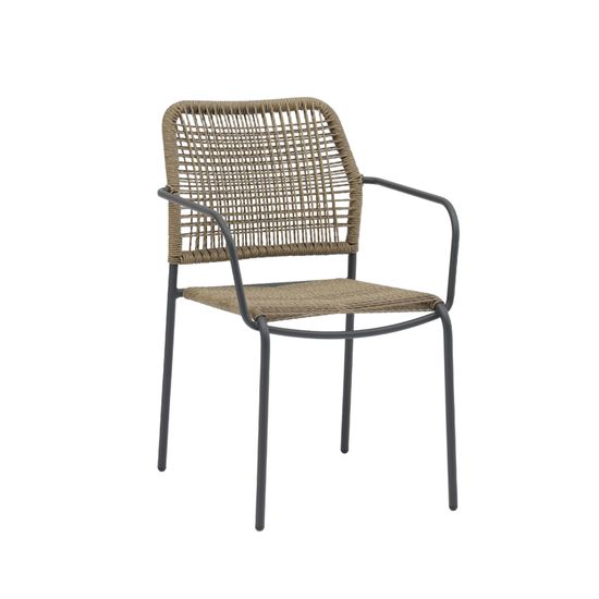 Стул уличный Vivi светло-коричневый из металла и шнура