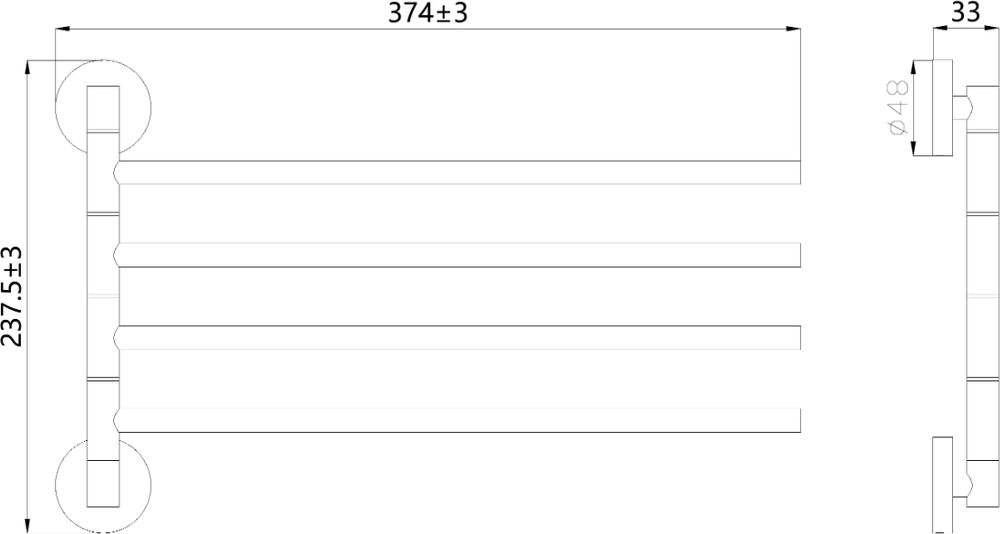 Держатель для полотенец STWORKI Киркенес S45361BK матовый черный
