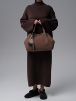 Замшевая сумка Vasilisa DBR 31210 серо-коричневый/велюр