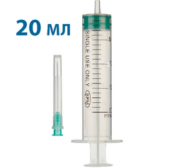 Шприц одноразовый трехкомпонентный с надетой иглой SFM