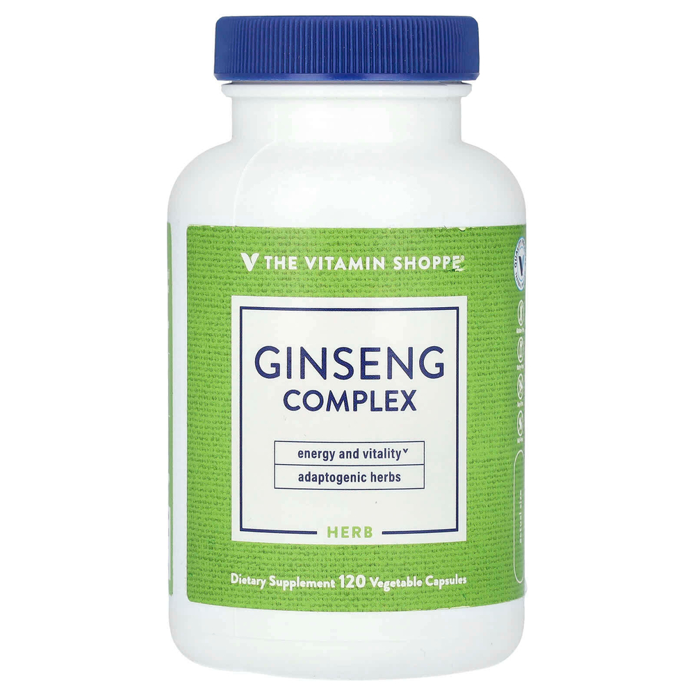 The Vitamin Shoppe, комплекс с женьшенем, 120 растительных капсул