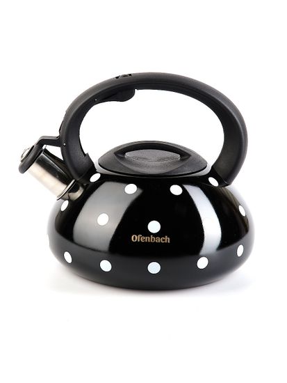 Чайник 2,5 л. из нержавеющей стали со свистком Ofenbach NB-100301 горошек