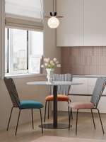 Стол обеденный Bergenson Bjorn Trond, 100 см, белый мрамор/черный