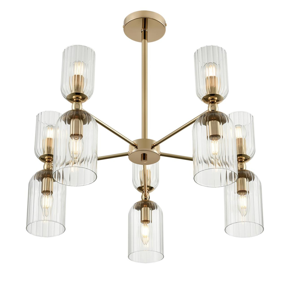 6586/10 MODERNI LN26 132 золото/прозрачный, металл/стекло Люстра подвесная E14 10*40W 220V KASSIA