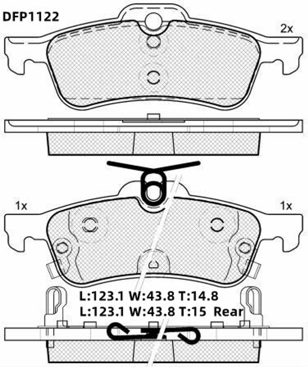 Колодки тормозные дисковые Double Force Заменён на арт. DFP3458 DFP1122