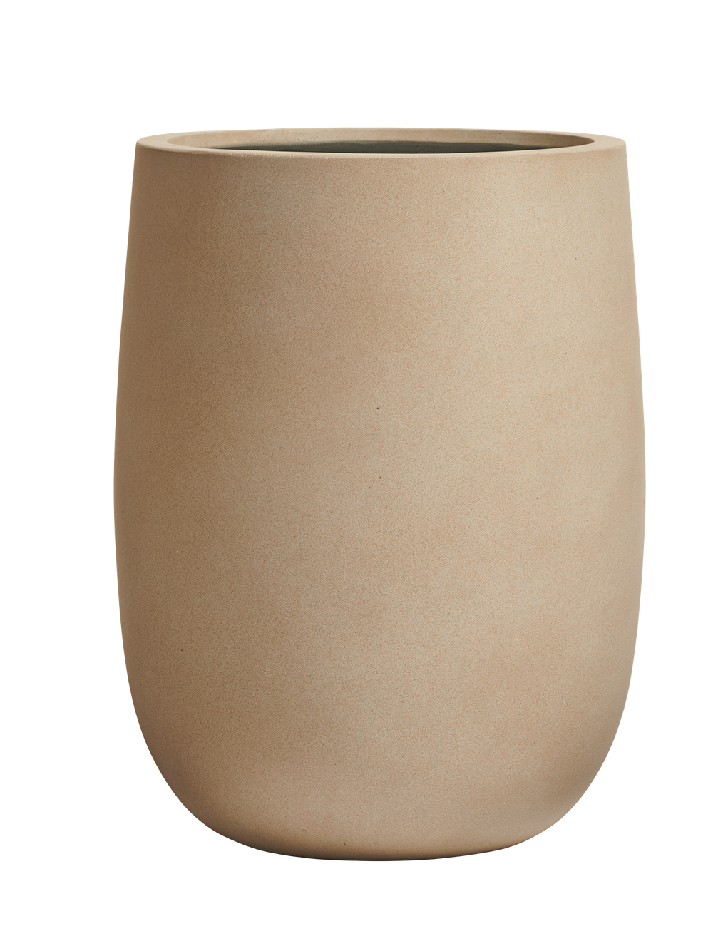 Кашпо TREEZ ERGO - Fine Rock - Высокая округлая чаша - Песок тёплый беж