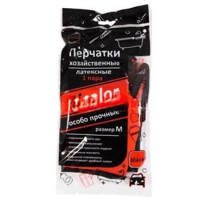 Перчатки резиновые прочные "BICOLOR" черно-красные M (1 пара) (1/120 шт.)