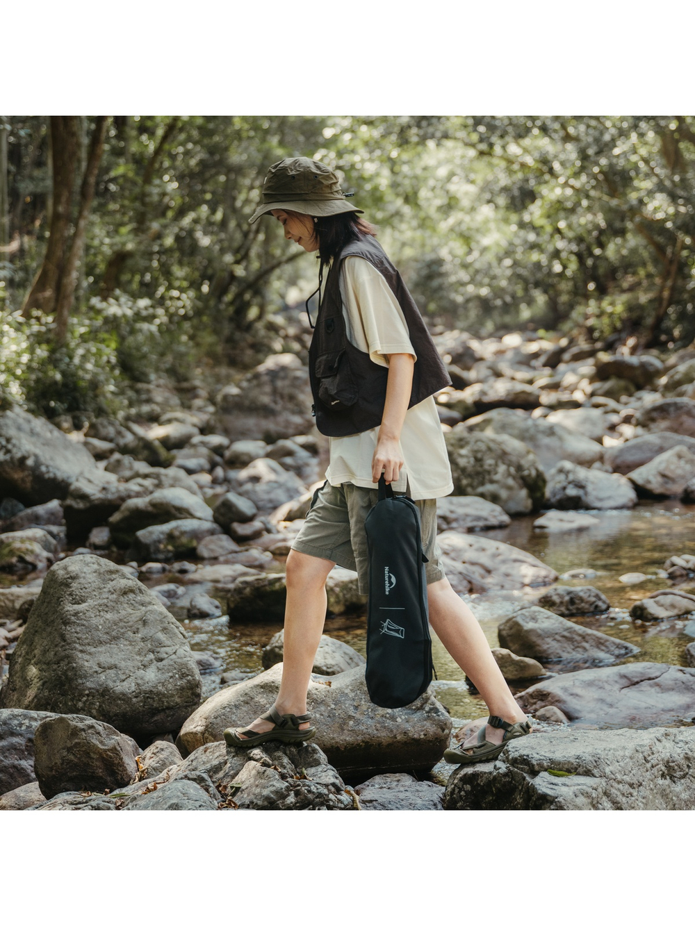 Кресло туристическое Naturehike Stellaluna L04 складное, черное, высокая спинка, до 150 кг