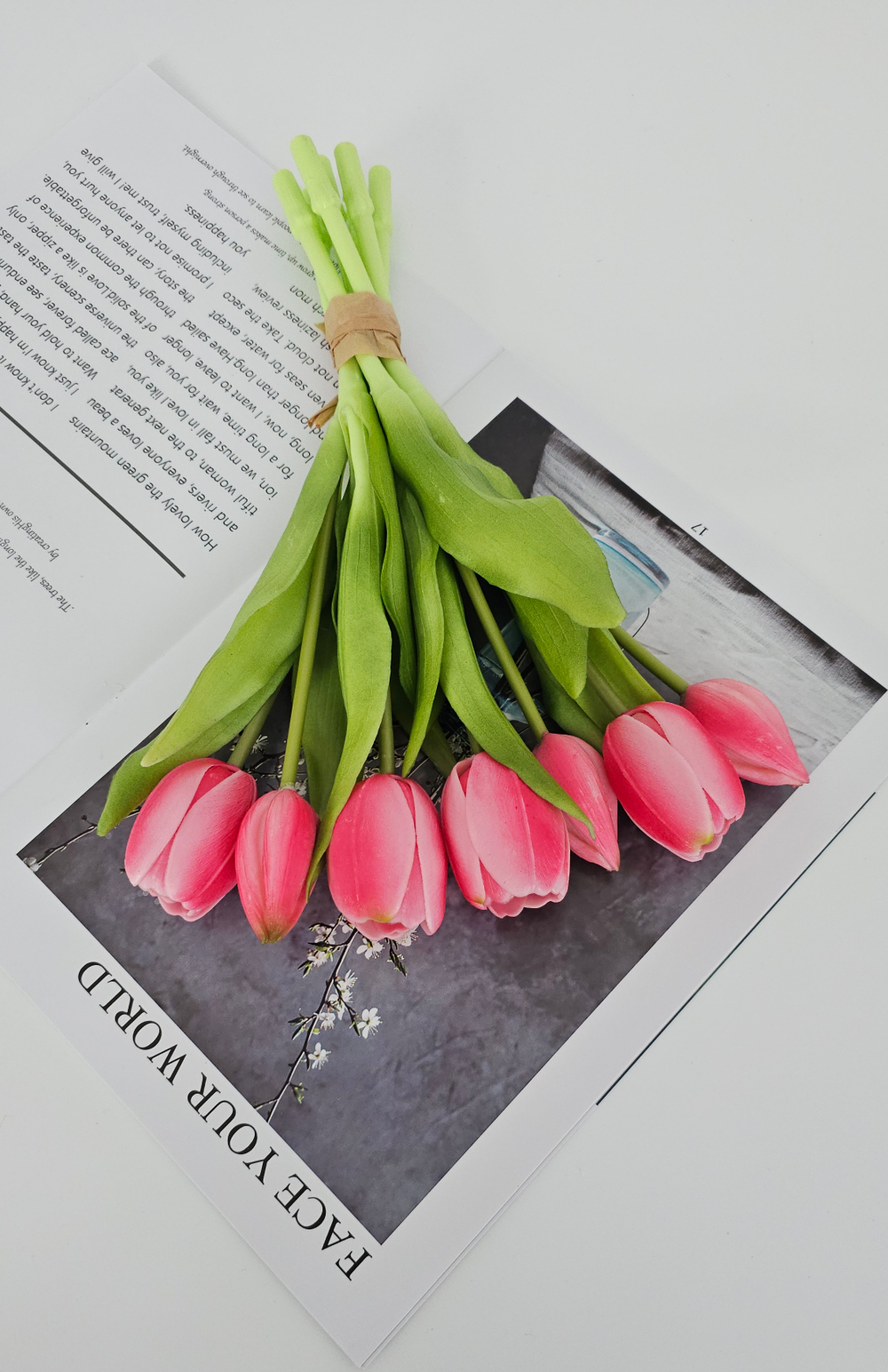 Тюльпаны 30 см 7 цветов / #08 (ярко-розовые)