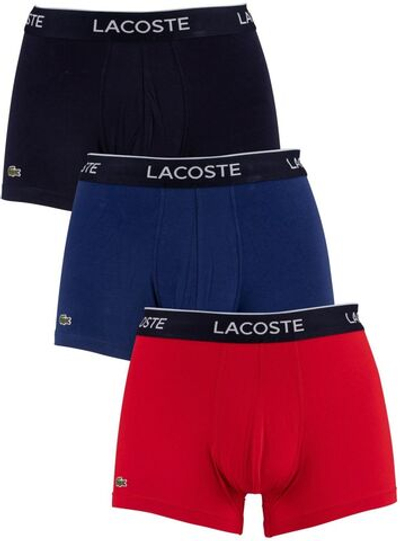 Мужские спортивные боксеры Lacoste Casual Cotton Stretch Boxer 3P - navy blue/red/navy blue