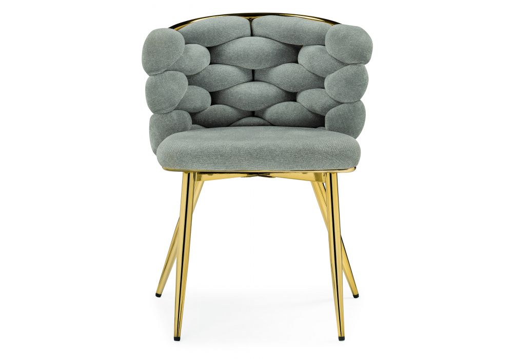 Стул на металлокаркасе Rendi light gray / gold