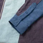 Рубашка Ymkashix Velvet Color block Zip Голубая/Графитовая/Синяя