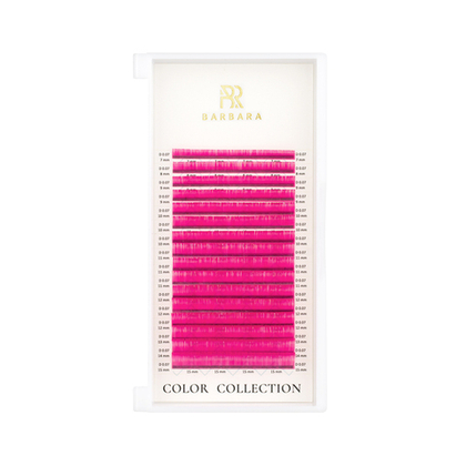 Розовые фуксия ресницы Barbara MIX - 16 линий