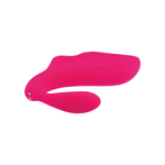 Розовая вибронасадка на палец с дополнительным отростком (Цвет: розовый)