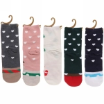 Носки женские «Новогодние зверята «, микс 5 цветов, р-р 36-39 (крючок, пакет, стикер)