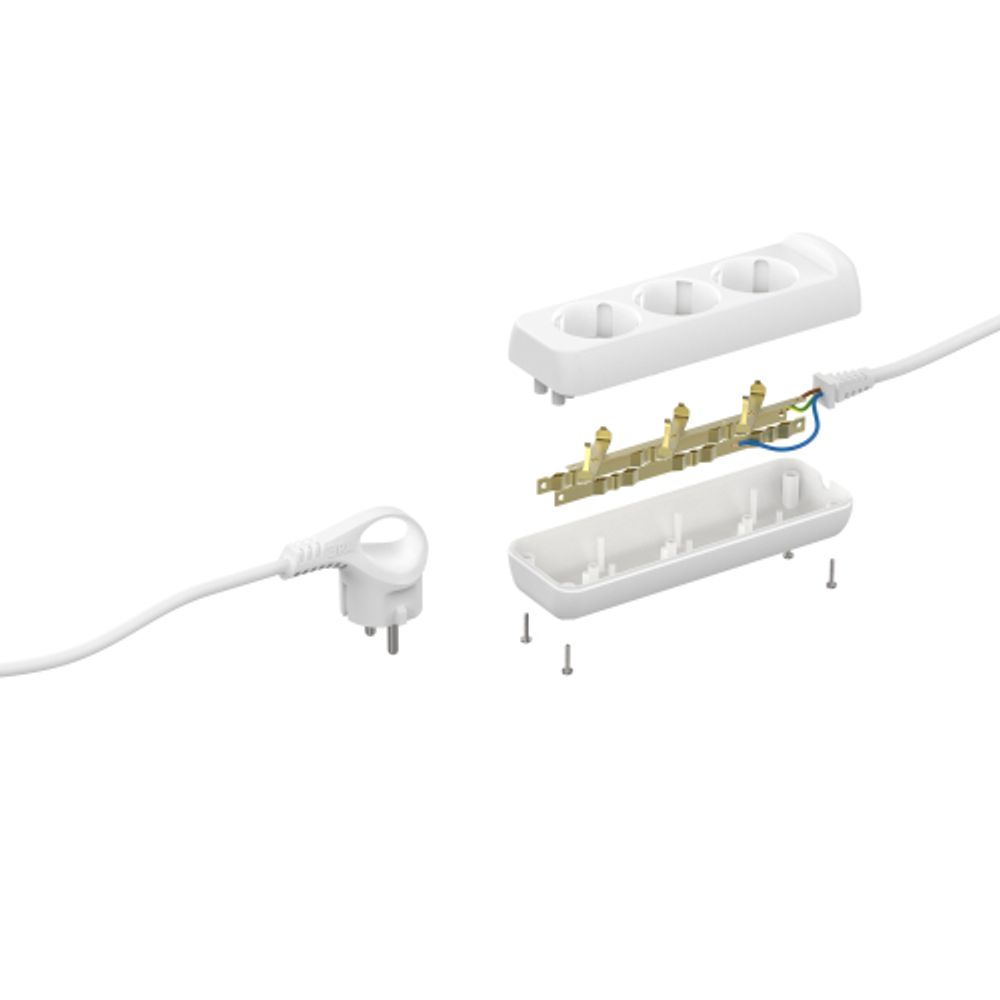 Удлинитель электрический ЭРА U-3e-1,5m-3x1,5 с заземлением 3 розетки 1,5м ПВС 3x1,5мм2 16А