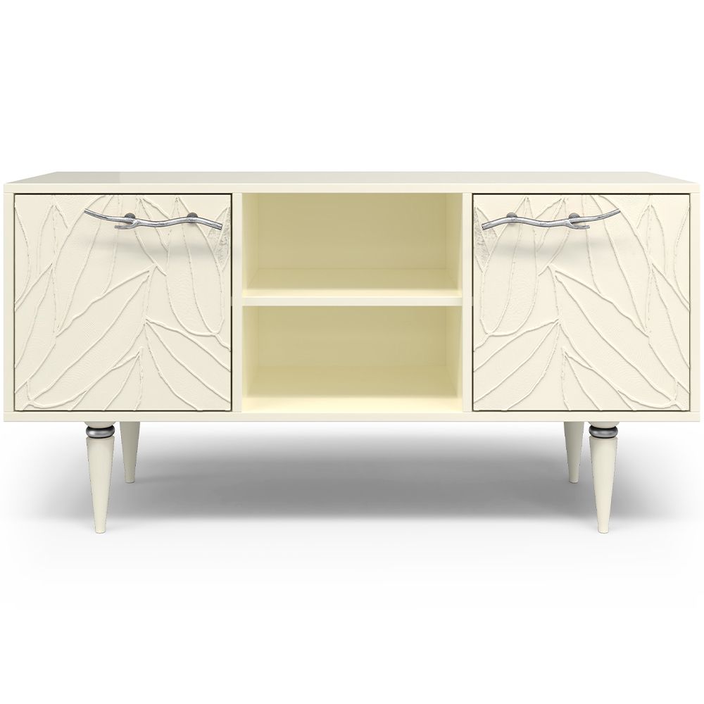 Тумба под ТВ Арт Колор leaves 117см Классик Сильвер Кремовый белый