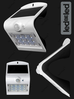 Уличный светильник на солнечной батарее с датчиком движения и света ledBEled 1.5W 220LM 6000К/6000К, настенный светодиодный фонарь