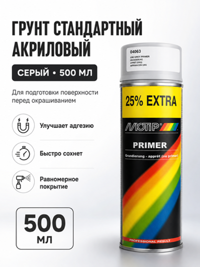 MOTIP Грунт стандартный акриловый серый 500мл