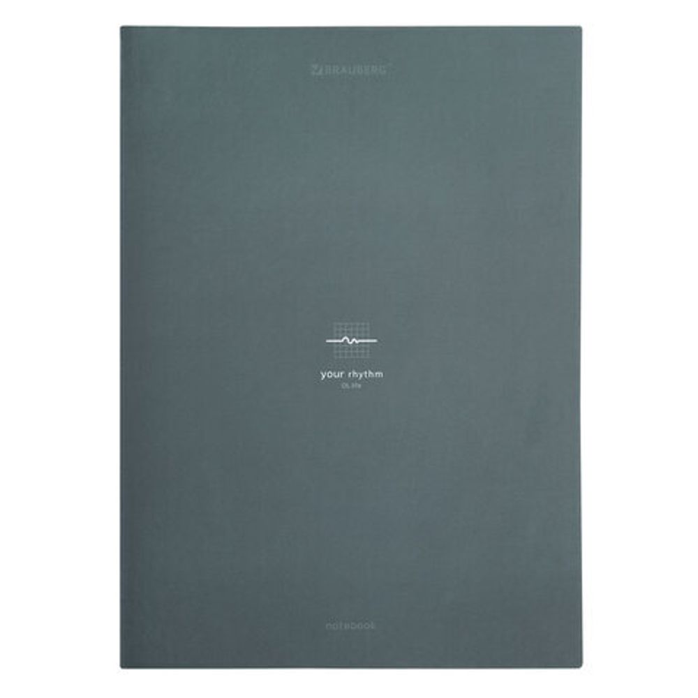 Тетрадь на кольцах БОЛЬШАЯ А4, 215х305 мм, 100 л., твердый картон, клетка, BRAUBERG, "Rhythm", 405407