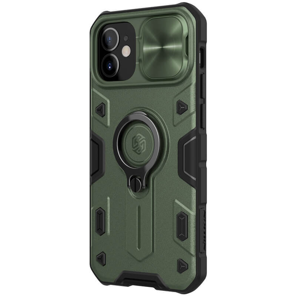 Противоударный чехол с кольцом и защитой камеры Nillkin CamShield Armor Case для iPhone 12 Mini