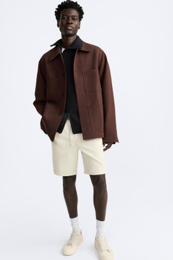 ZARA ШОРТЫ КОМФОРТНОЙ ПОСАДКИ, ЭКРЮ