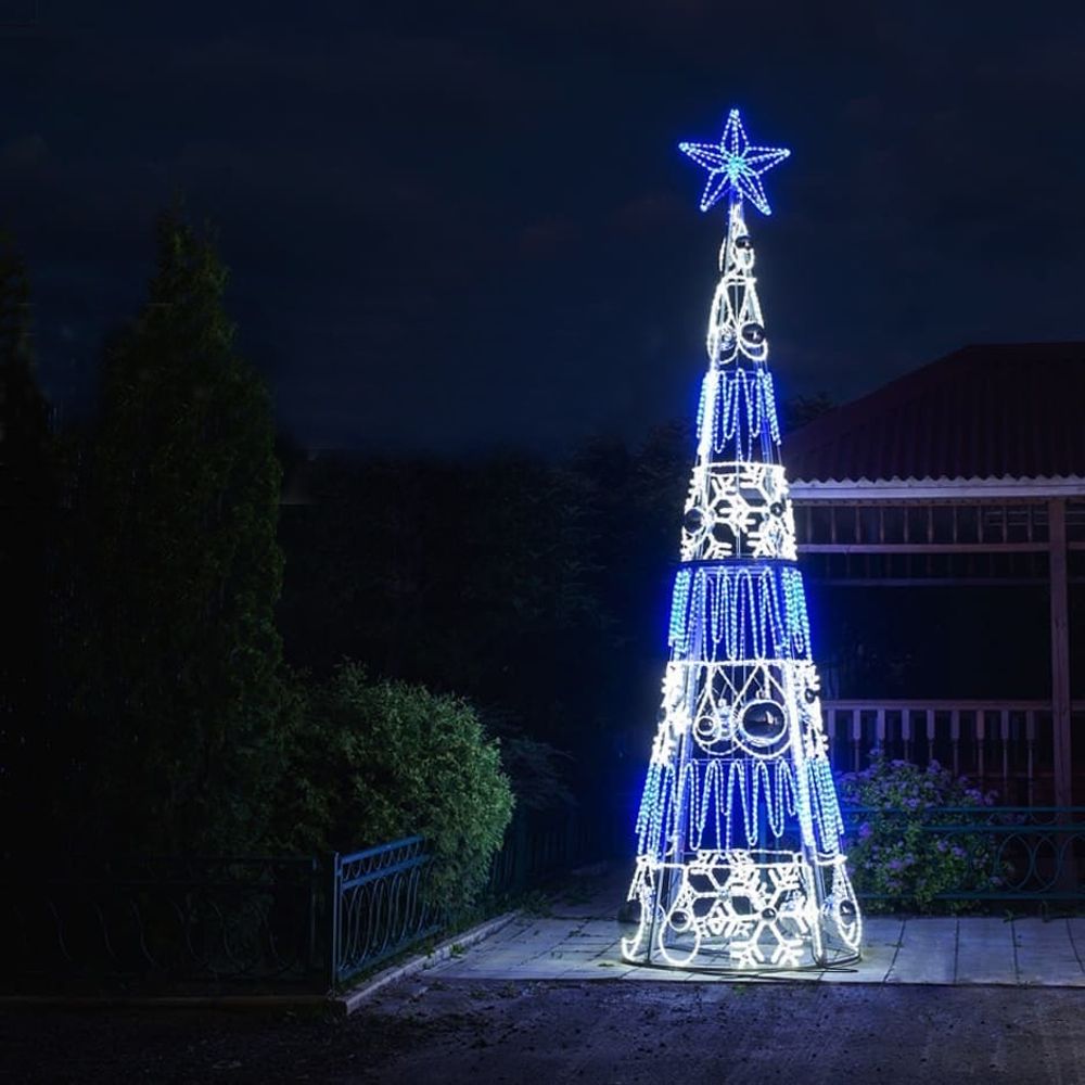 Светодиодная елка-конус «Снежинка»