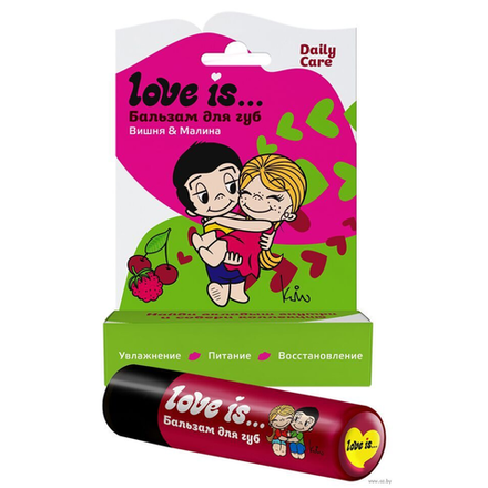Бальзам для губ Love Is Вишня -малина Коробка+карамель 4,2 гр
