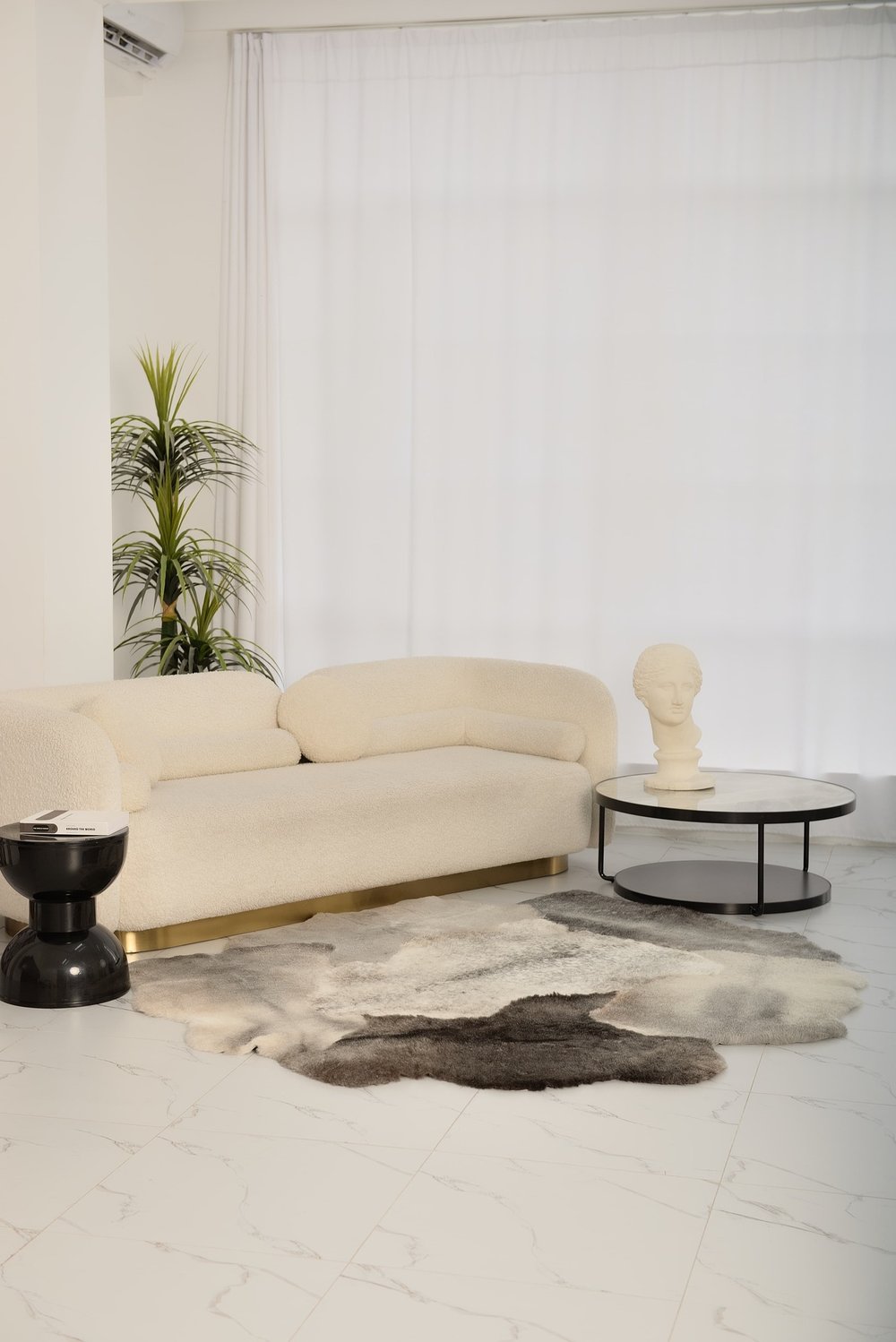 Ковер Мосси стриженный светло-серый