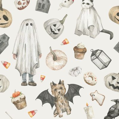 Хэллоуин, призраки, тыквы, сладости