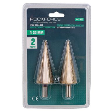 Набор сверл ступенчатых(4-32мм-2 шт)в блистере RockForce##Rock FORCE RF-44730C