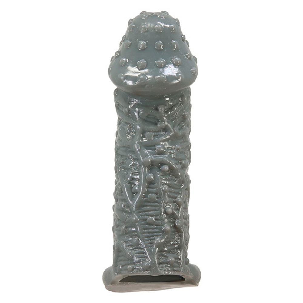 Серая насадка-удлинитель 13см с точками и подхватом мошонки Pretty Love Fogg BI-016013-2