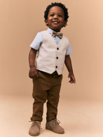 Комплект из трех предметов для мальчика Next E51-030, Бежевый, Голубой