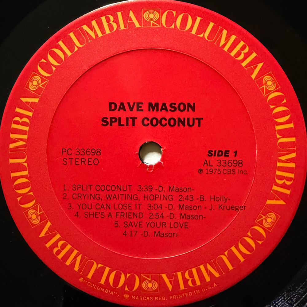 Dave Mason ‎– Split Coconut (США 1975г.)