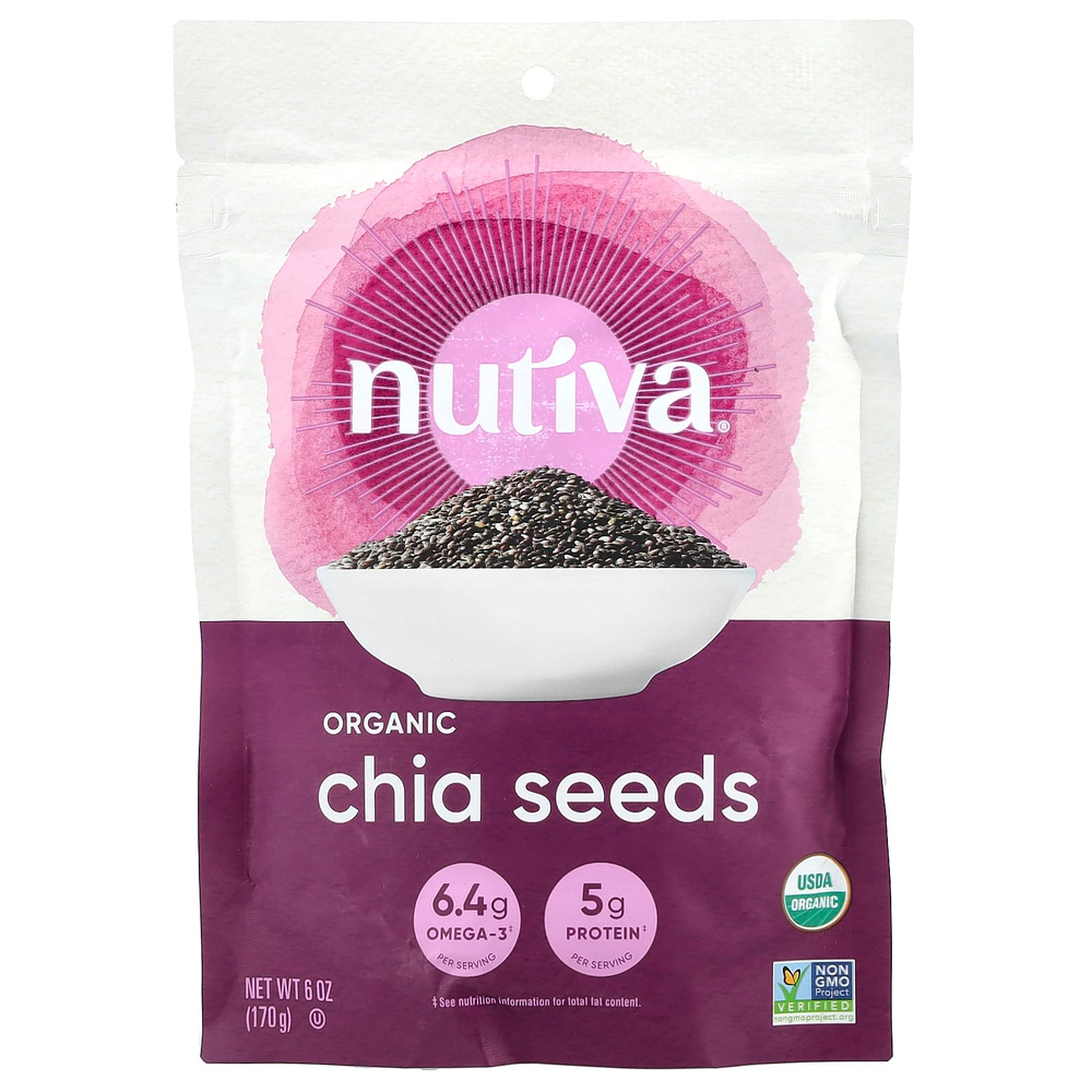 Nutiva, органические семена чиа, 170 г (6 унций)
