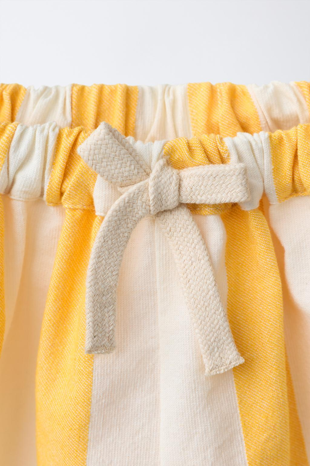 ZARA Х CASA LAWA ШИРОКИЕ ШОРТЫ В ПОЛОСКУ, ЖЕЛТЫЙ