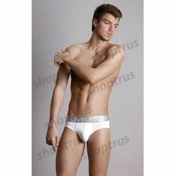 Мужские трусы брифы белые Calvin Klein Brief Steel White
