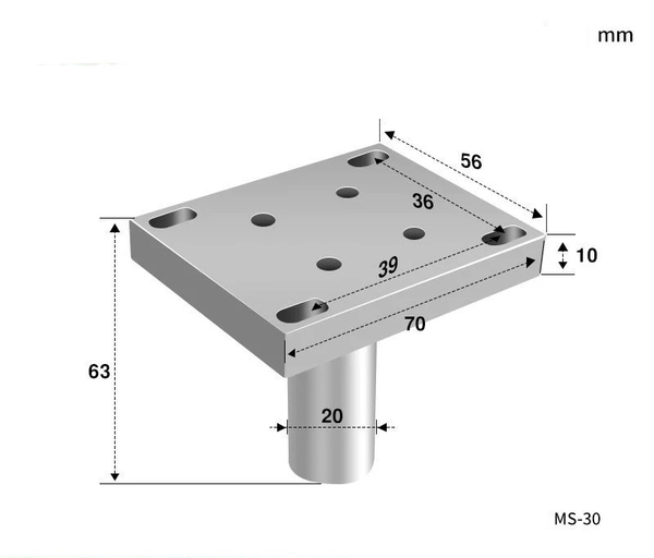 Vr-30m square fixing piece (adapted to ms-30 main body)