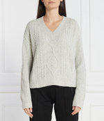 Хлопковый свитер кармела Max Mara Leisure - серый(336613366)