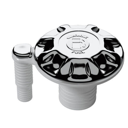 Горловина заливная для бензина под шланг 38 мм с вентиляцией, пластик, хром