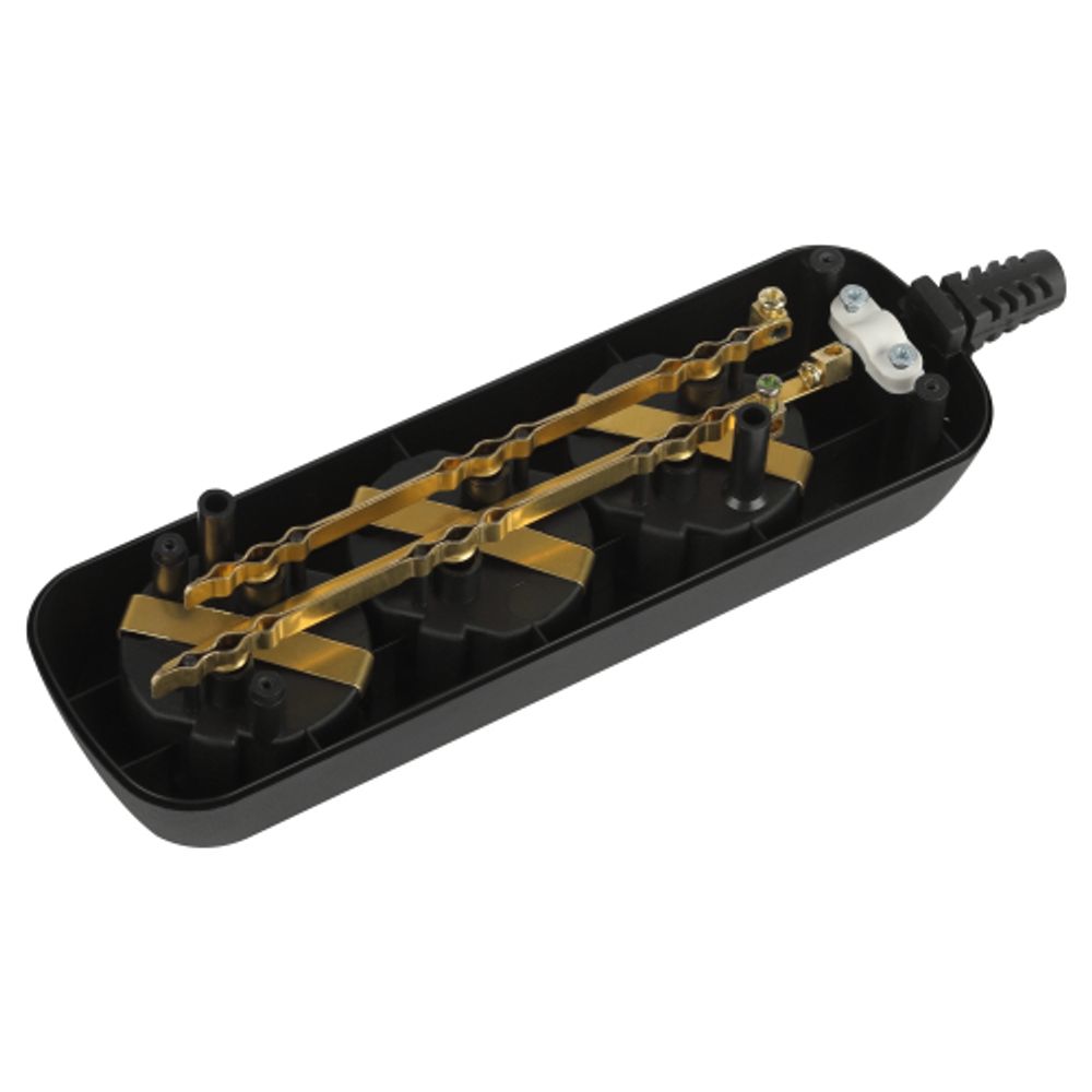 Колодка ЭРА KX-3e-B 3 розетки с зазeмлением черная