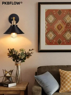 PKBFLOW Бра настенный,Настенный светильник лофт для спальни и гостиной ,E27