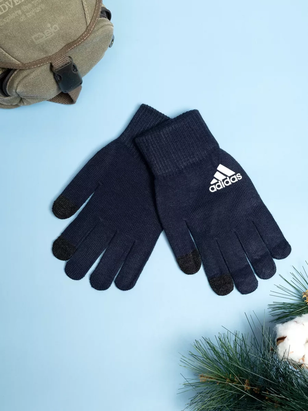 Перчатки зимние трикотажные тёплые сенсорные универсальные