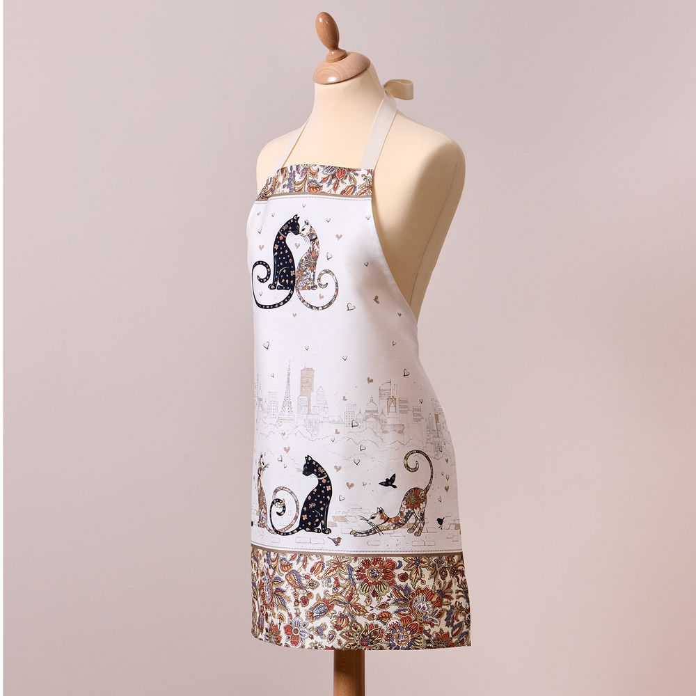 ФАРТУК "ПАРИЖСКИЕ КОТЫ"60Х70СМ 100% ХЛОПОК, КАЙМА,ТВИЛ,ПРОПИТКА