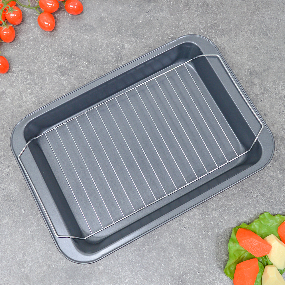 Противень с решеткой, 25,2*37,2*5,5см, 544гр, NN16413-01