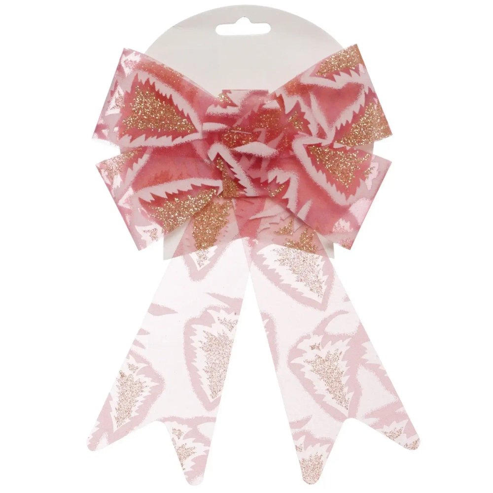 Бант на ёлку «Очарование» 17*23 см, Красный