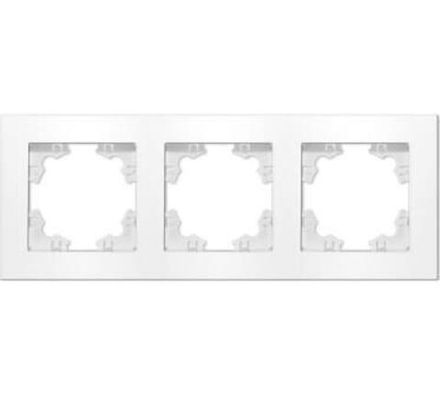 Рамка трехместная горизонтальная "UNIVersal" серия "Афина" белая (еврослот) (HU2312)