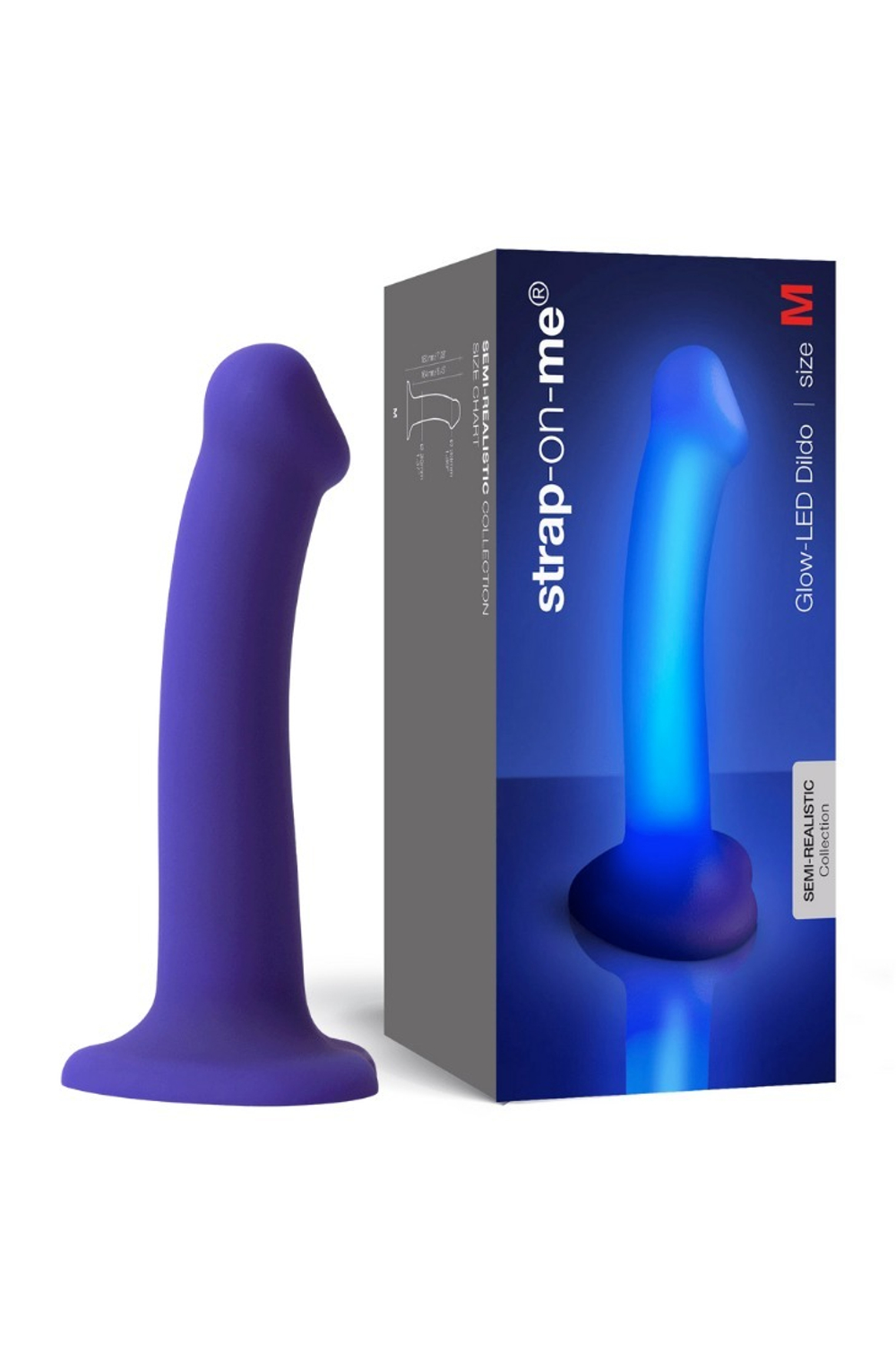 Светящийся фаллоимитатор Strap-on-me Glow-Led Dildo - M