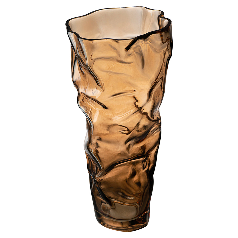 Ваза crumpl, 32 см, коричневая