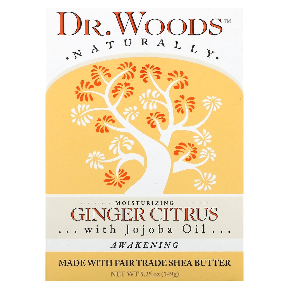 Dr. Woods, брусковое мыло, имбирь и цитрус, 149 г (5,25 унции)